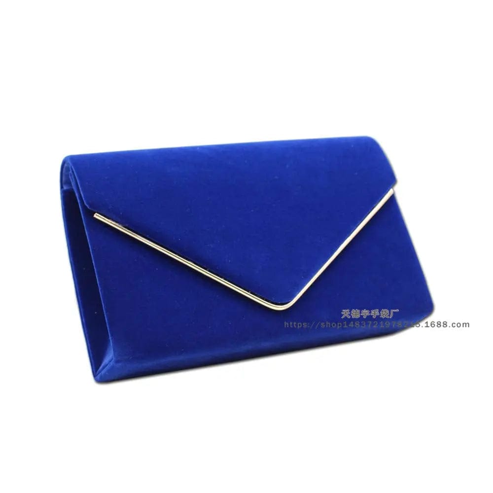Blue Summer Spot New High-end Velvet Dinner Bag Fashion Lady Clutch Retro Large Capacity Fashionable Evening Bag