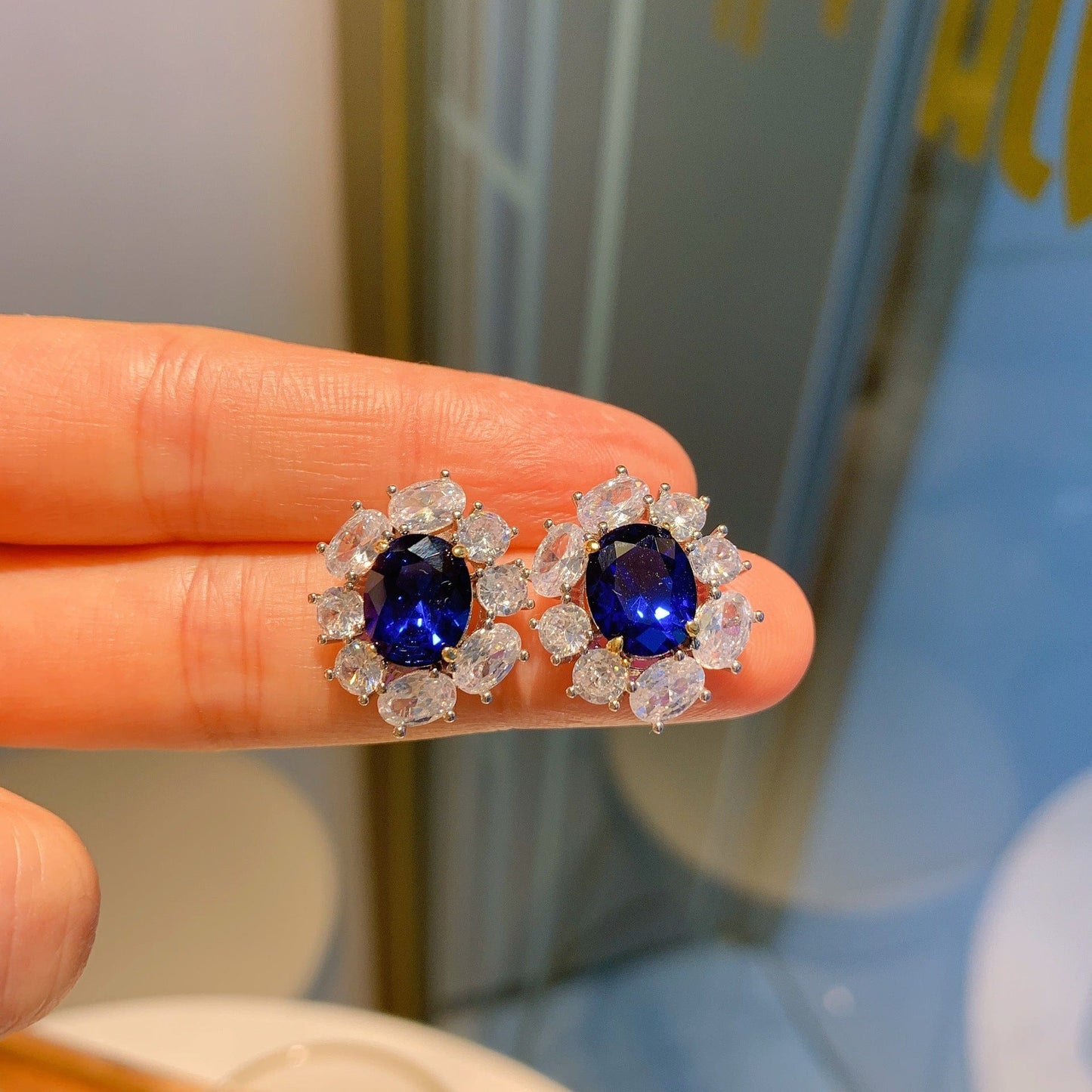 Blue treasure ear studs ADODO jewelry Wholesale Delicate Butterfly 925 Sterling Silver Necklace Cute Bracelet Sweet Earrings Fashion Jewelry Sets