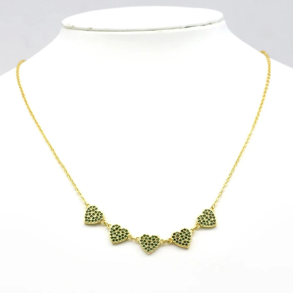 BN191A021G Valentine's Day Gift Jewelry 18K Gold Plated Brass Hot Sale Pendant Necklace Heart Link Heart Pendant Necklace For Women