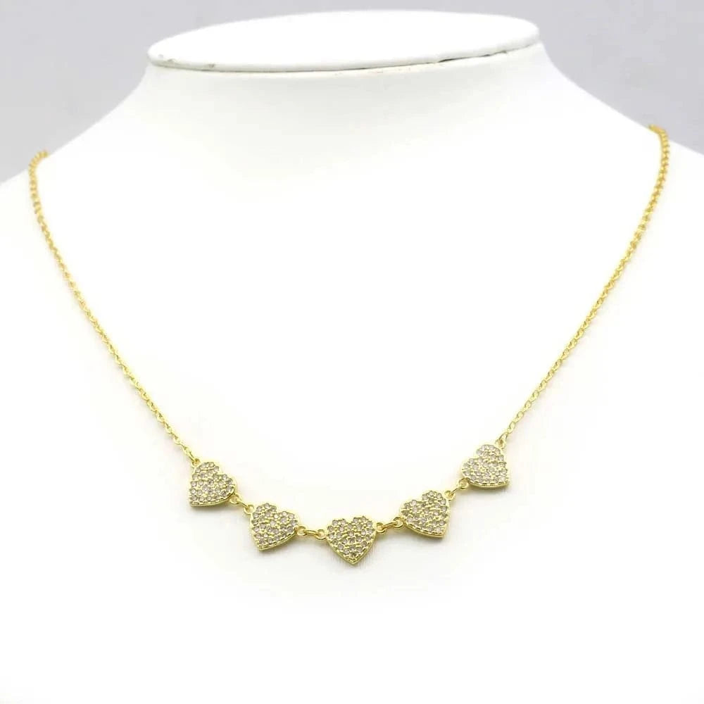 BN191A021W Valentine's Day Gift Jewelry 18K Gold Plated Brass Hot Sale Pendant Necklace Heart Link Heart Pendant Necklace For Women