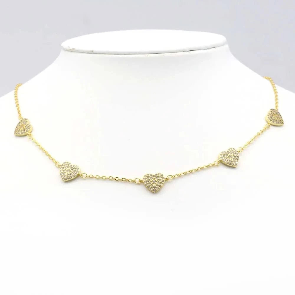 BN191A028 Valentine's Day Gift Jewelry 18K Gold Plated Brass Hot Sale Pendant Necklace Heart Link Heart Pendant Necklace For Women