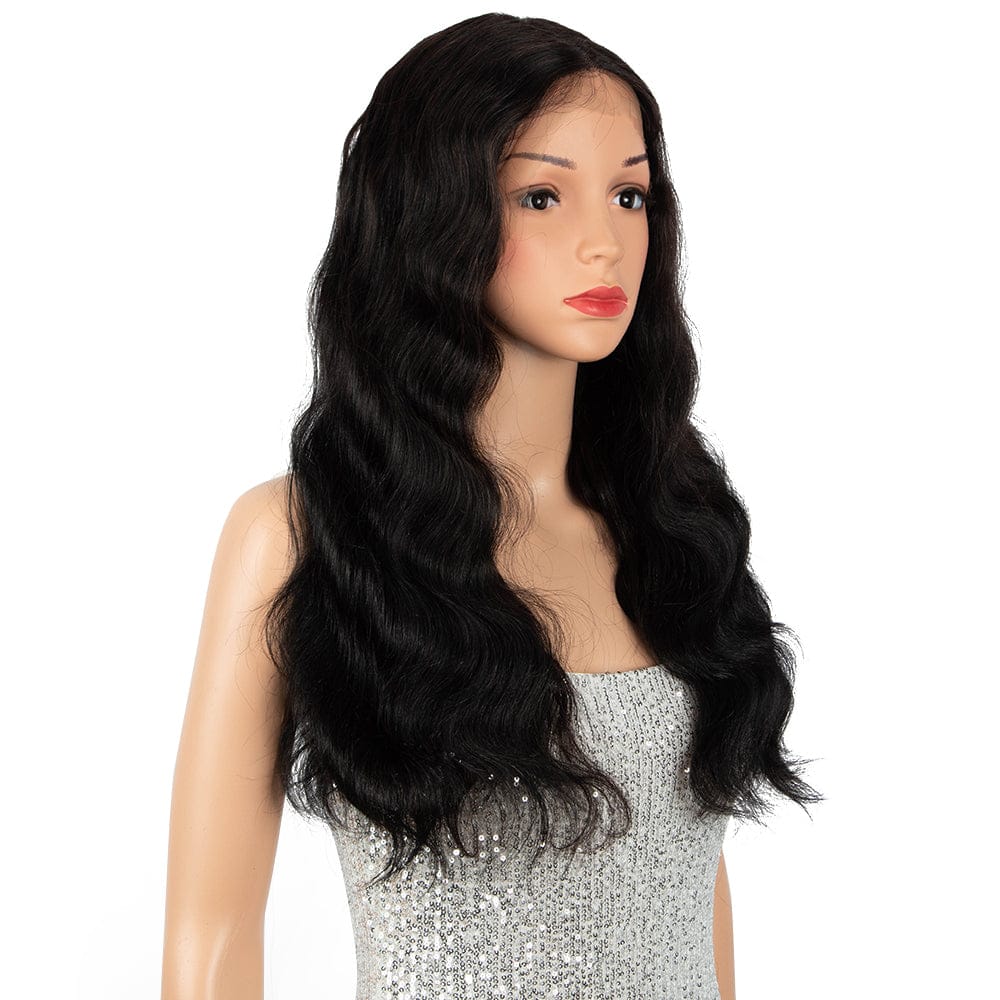 Body wave 18 to 24 inches Hd Swiss Transparent T Part Lace Front raw virgin Human Hair blend Wigs with Baby Hair for Black Women