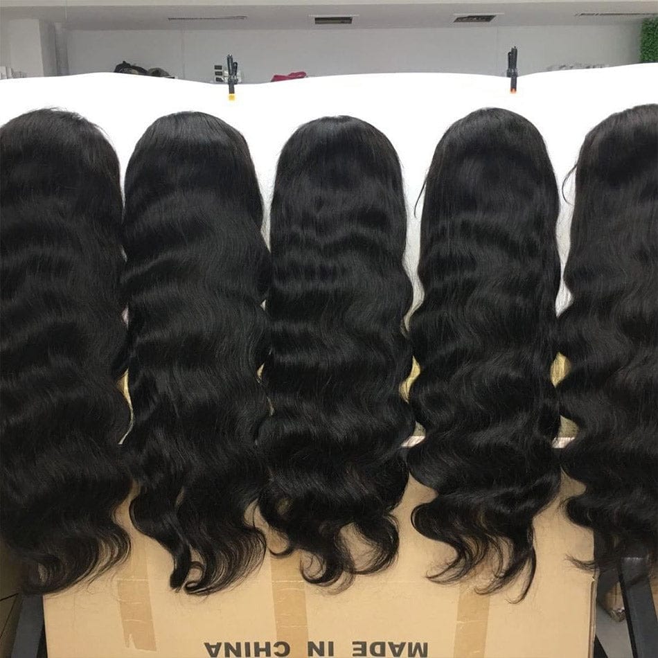 Body Wave 5x5 Transparent Lace Closure Frontal Wig Human Hair Glueless Brazilian Virgin Natural Human Hair Wigs Vendor Stock
