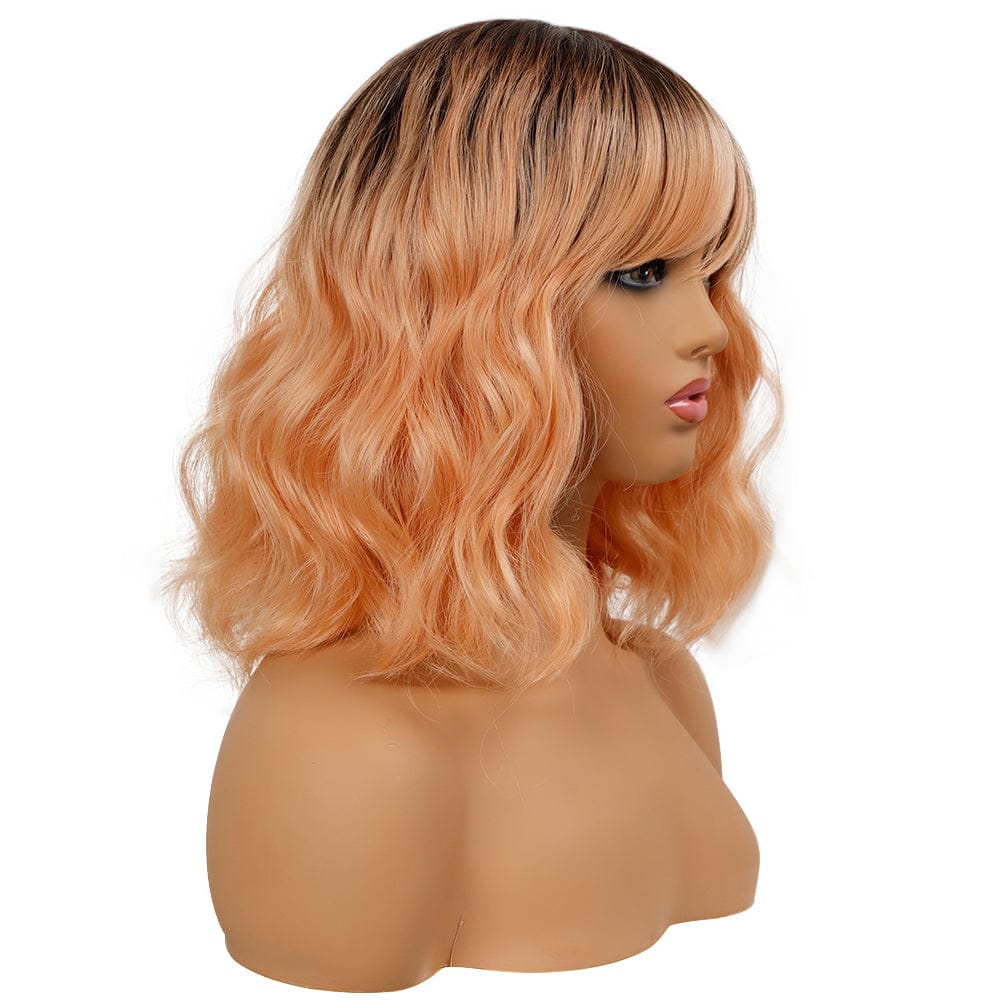 body wave wig for women sleek wholesale manufacturer blond high temperature heat resistant machine made wig synthetic hair wigs