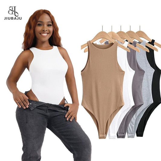 Bodysuit Women Clothing Sexy Body Sleeveless Black White Top Summer Backless Bodysuits