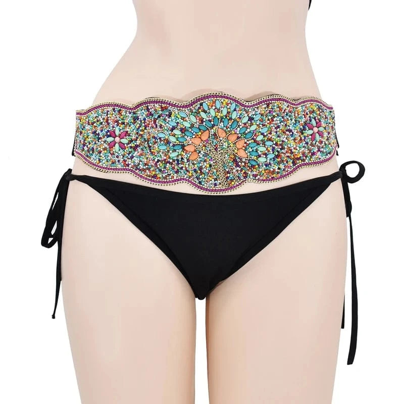 bohemian / A Fashion Bohemian Zulu Beaded Elastic Stretch Adjustable Waist Belt Retro Ethnic Belly Chain Exotic Body Jewelry