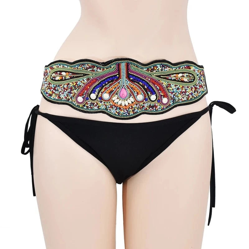 bohemian / B Fashion Bohemian Zulu Beaded Elastic Stretch Adjustable Waist Belt Retro Ethnic Belly Chain Exotic Body Jewelry