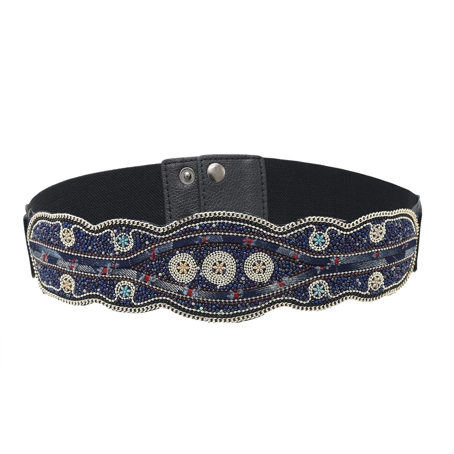 Bohemian Belt for Women Zulu Beaded Elastic Stretch Adjustable Waist Belt Retro Ethnic Belly Chain Exotic Body Jewelry