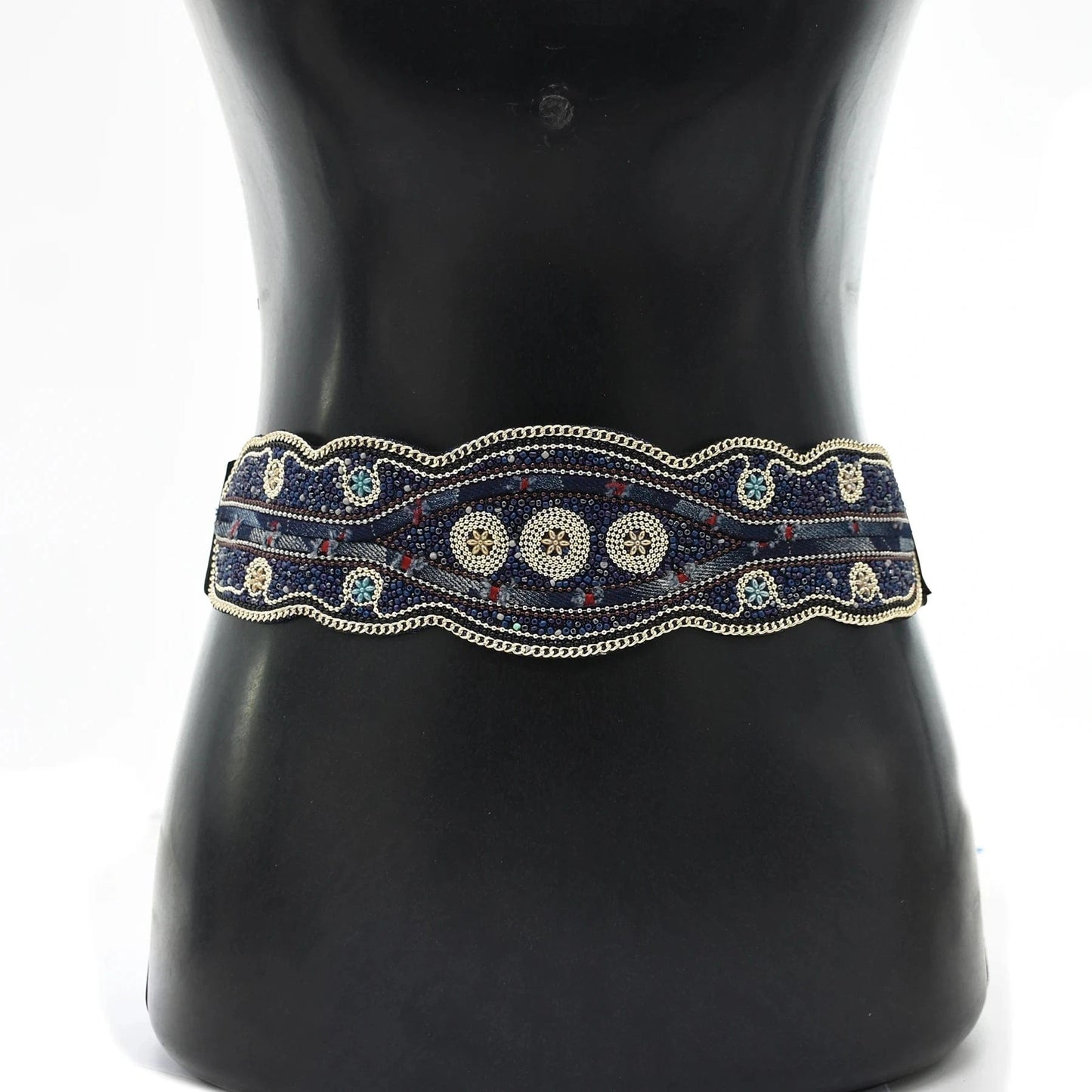 Bohemian Belt for Women Zulu Beaded Elastic Stretch Adjustable Waist Belt Retro Ethnic Belly Chain Exotic Body Jewelry