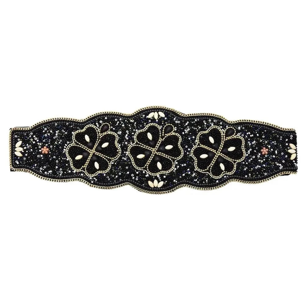 bohemian / Black Elastic rice beads belt dance waist chain costume accessories female retro bohemian national style