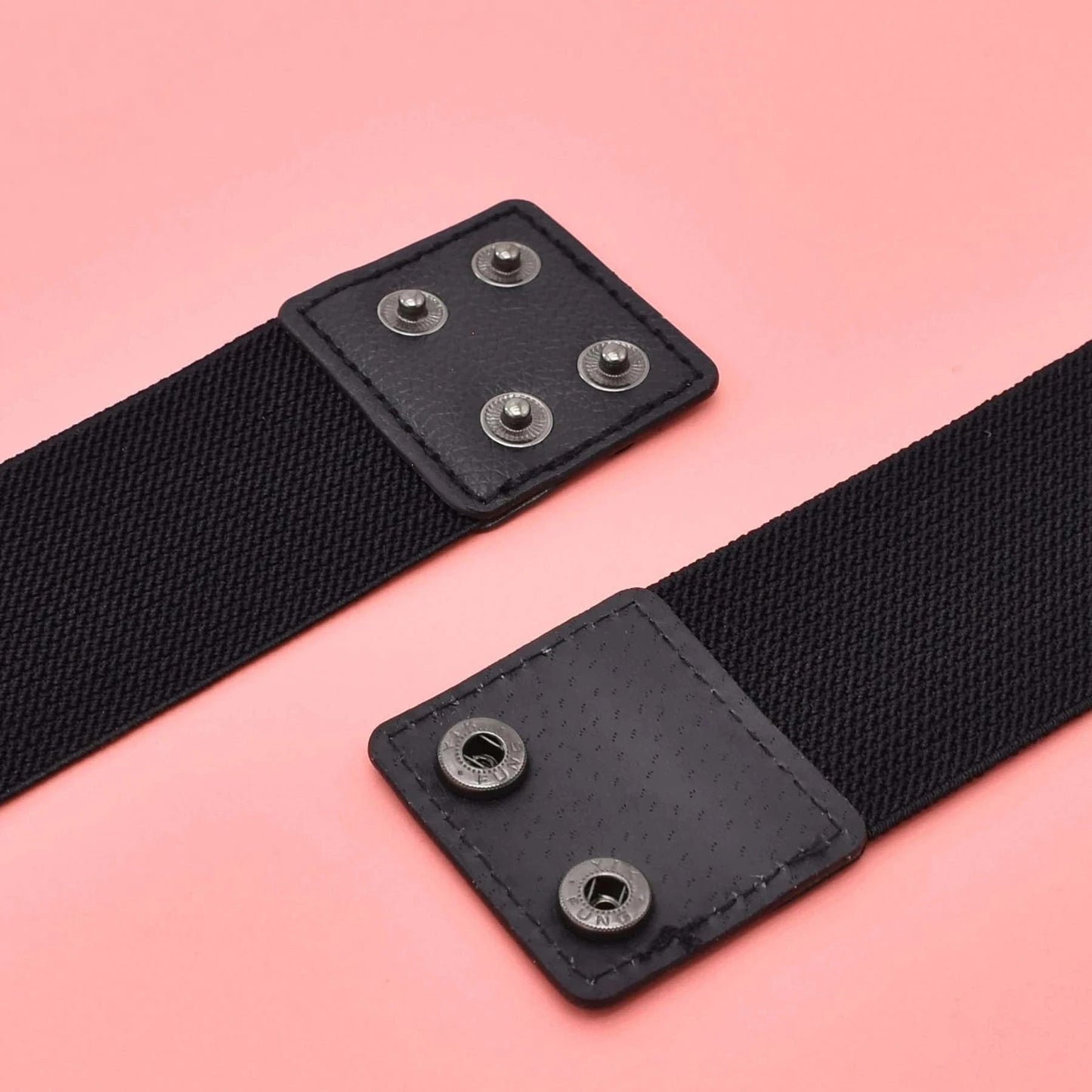 bohemian / rose Rose Red Geometric Block Stone Waistband Elastic Leather Belts Elastic Belt