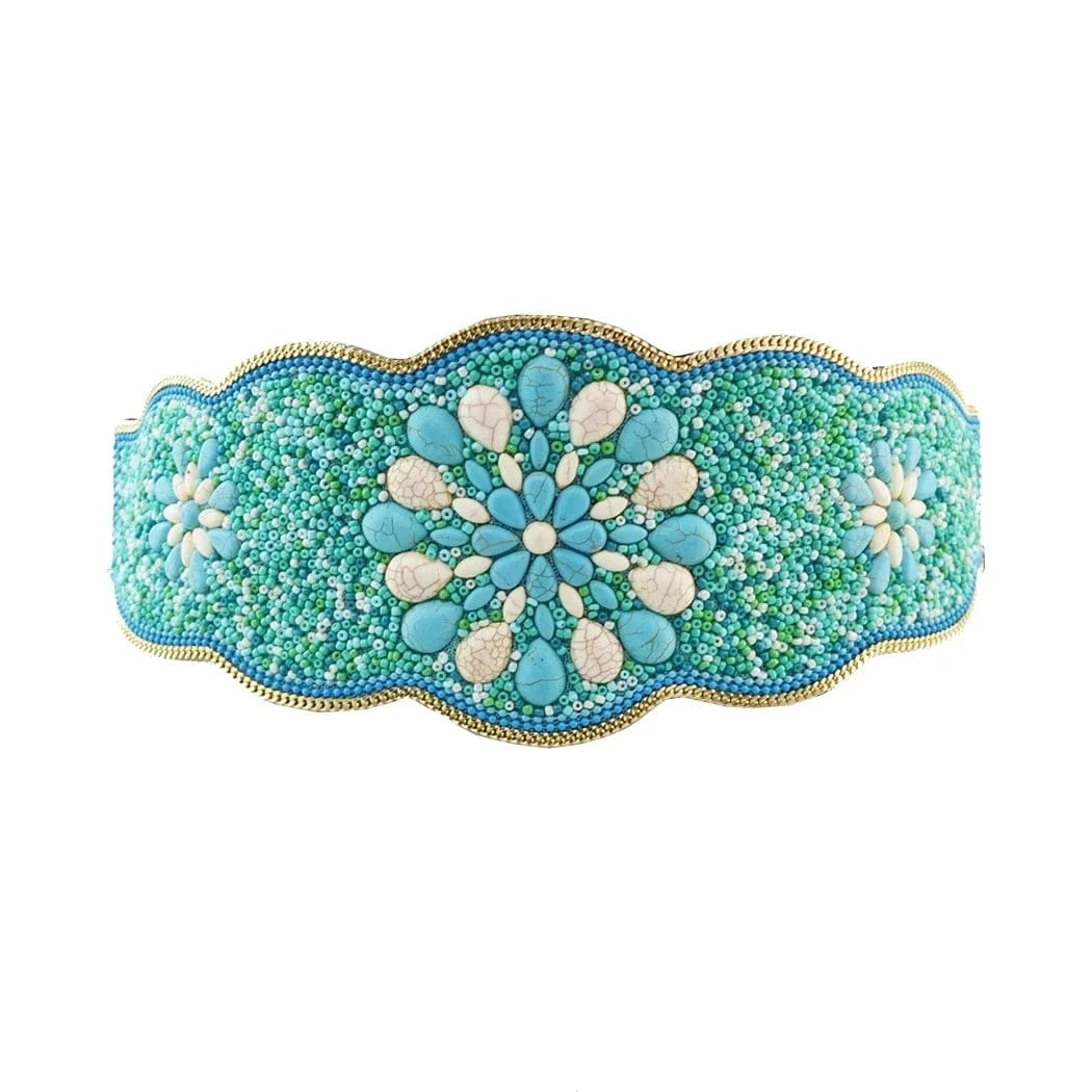 Bohemian Women Belt Zulu Beaded Elastic Stretch Adjustable Waist Belt Retro Ethnic Belly Chain Exotic Body Jewelry