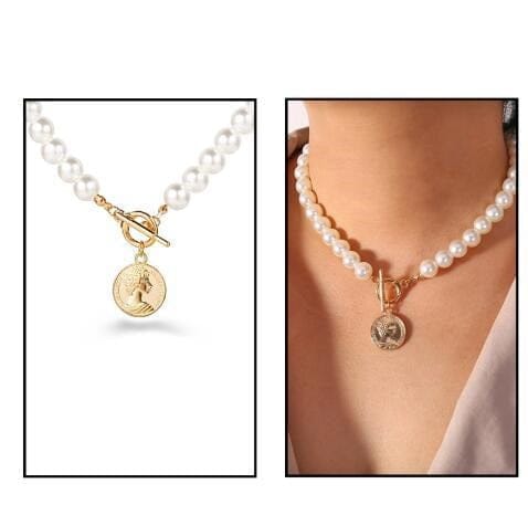 Boho Vintage Chain Link Padlock Gold Simple Diamond Cross Moon Pearl horoscope chains Evil Eye Double Necklace