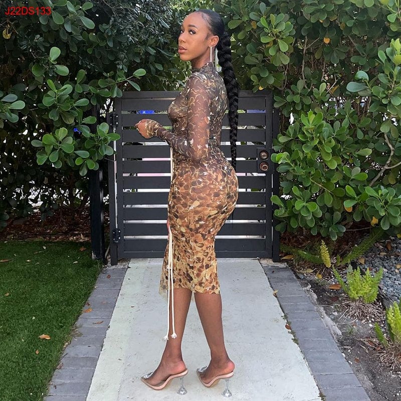 Bomblook J22DS133 New Casual Club Graphic Printed Dress Elegant 2022  Dresses