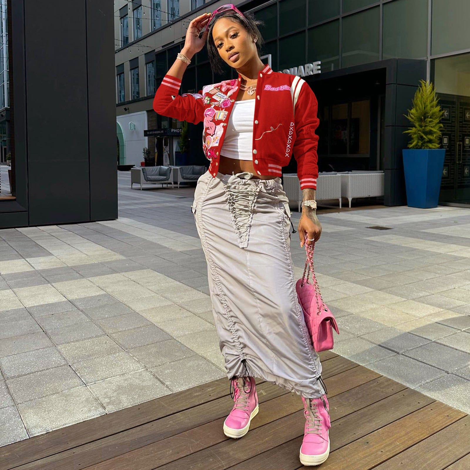 Bomblook LCTP79 Spring 2023 Women S Clothing Print Streetwear Coats For Ladies Letterman Jacket Women Varsity Jacket