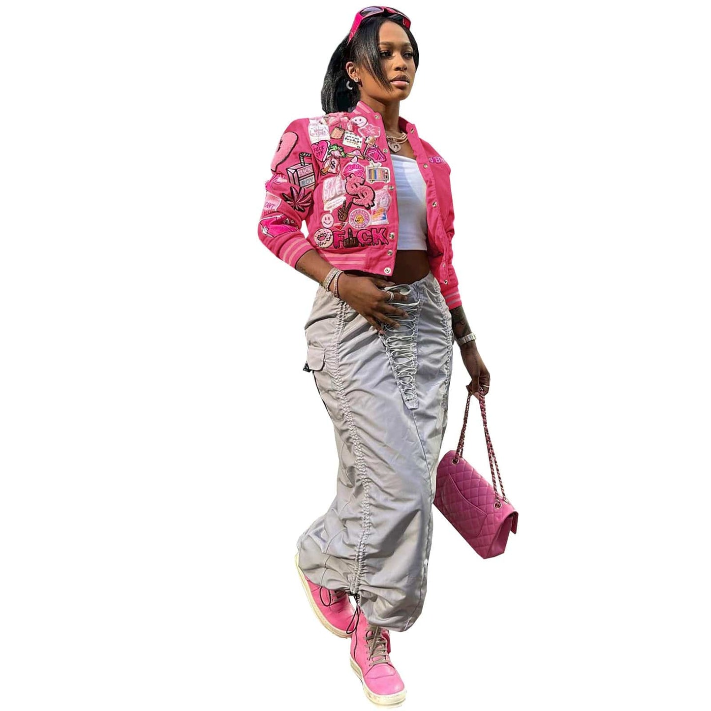 Bomblook LCTP79 Spring 2023 Women S Clothing Print Streetwear Coats For Ladies Letterman Jacket Women Varsity Jacket