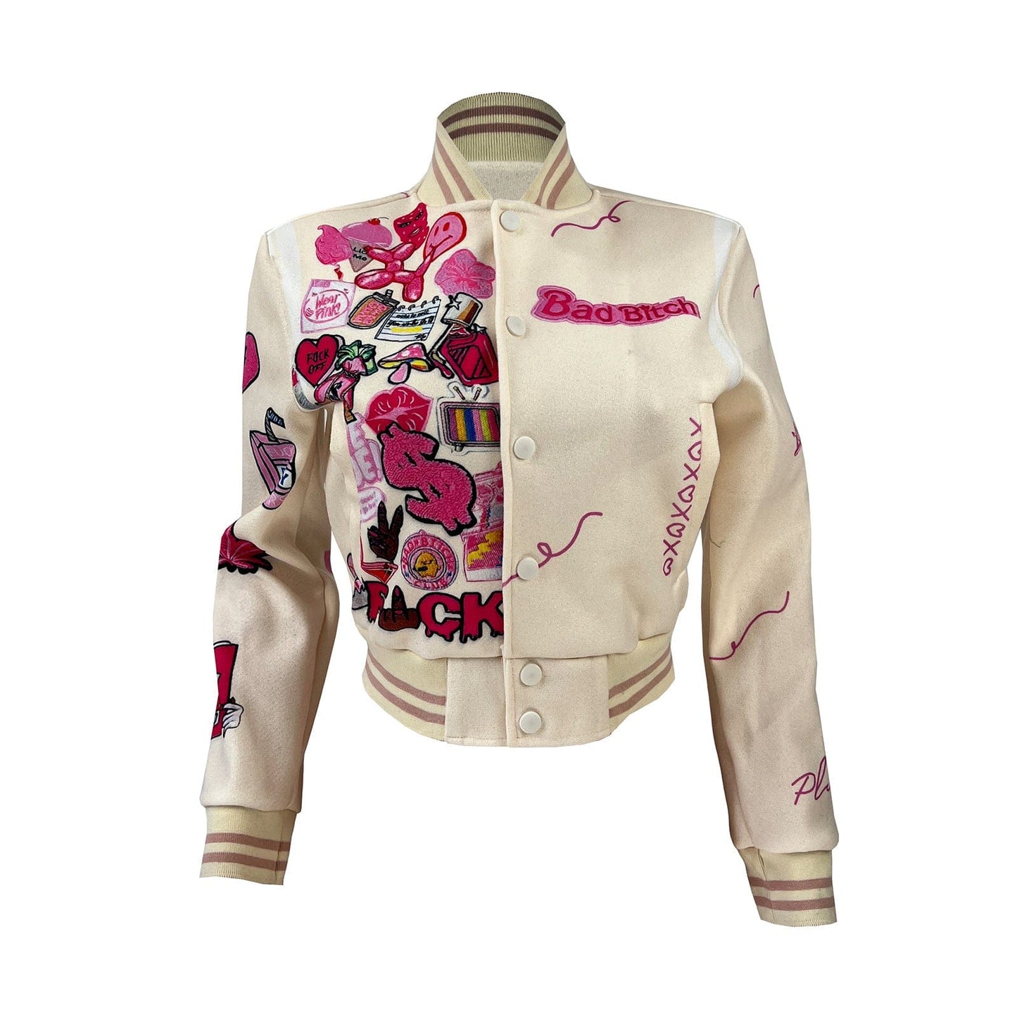 Bomblook LCTP79 Spring 2023 Women S Clothing Print Streetwear Coats For Ladies Letterman Jacket Women Varsity Jacket