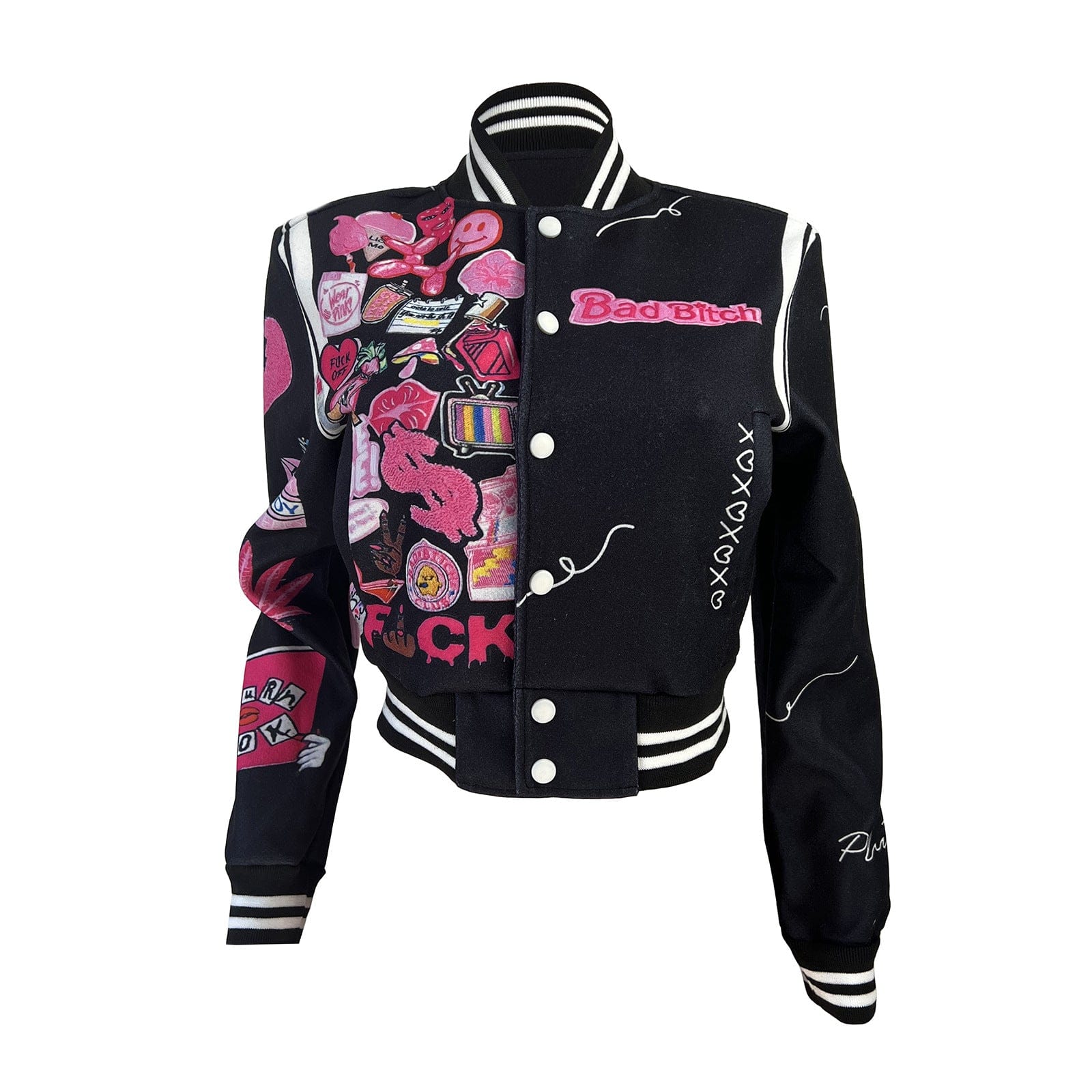 Bomblook LCTP79 Spring 2023 Women S Clothing Print Streetwear Coats For Ladies Letterman Jacket Women Varsity Jacket