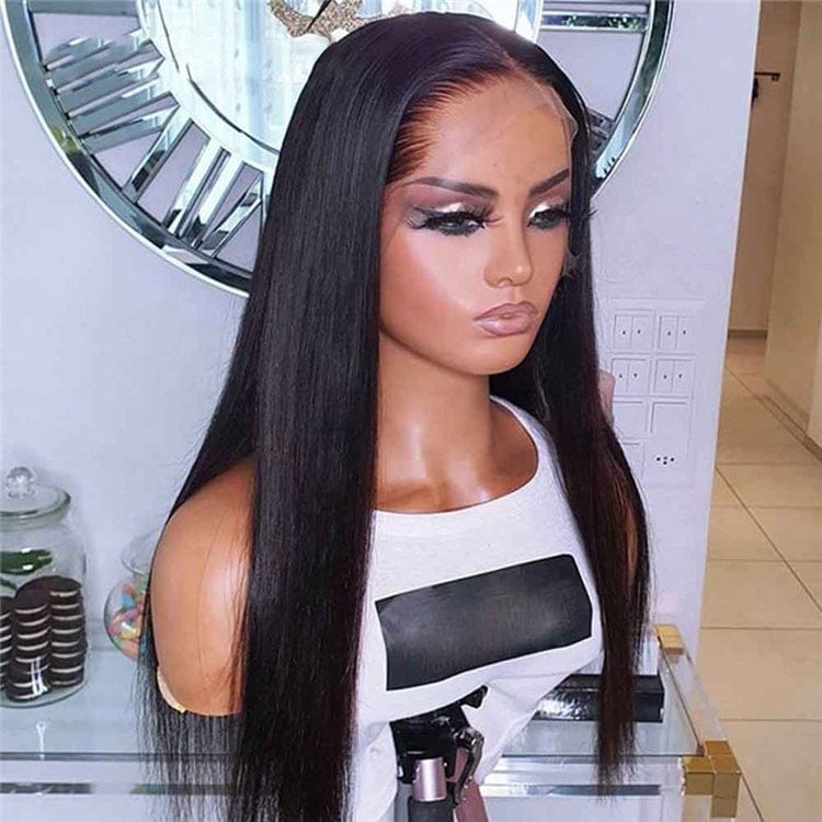 Bone Straight Remy 100% Human Hair Invisible Transparent HD Lace 5x5 Lace Closure Wigs With Baby Hair Melt Skins