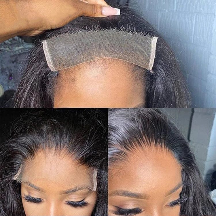 Bone Straight Remy 100% Human Hair Invisible Transparent HD Lace 5x5 Lace Closure Wigs With Baby Hair Melt Skins