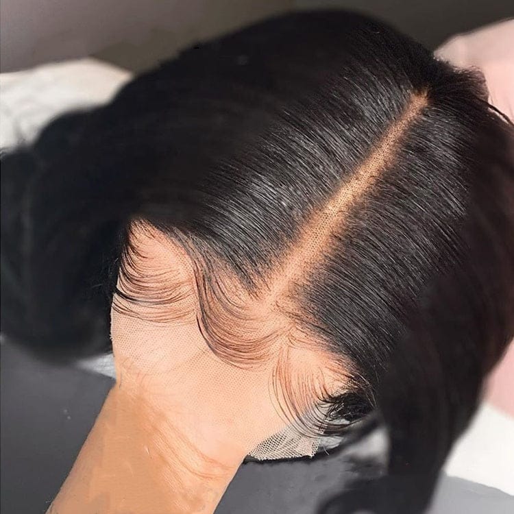 Bone Straight Remy 100% Human Hair Invisible Transparent HD Lace 5x5 Lace Closure Wigs With Baby Hair Melt Skins