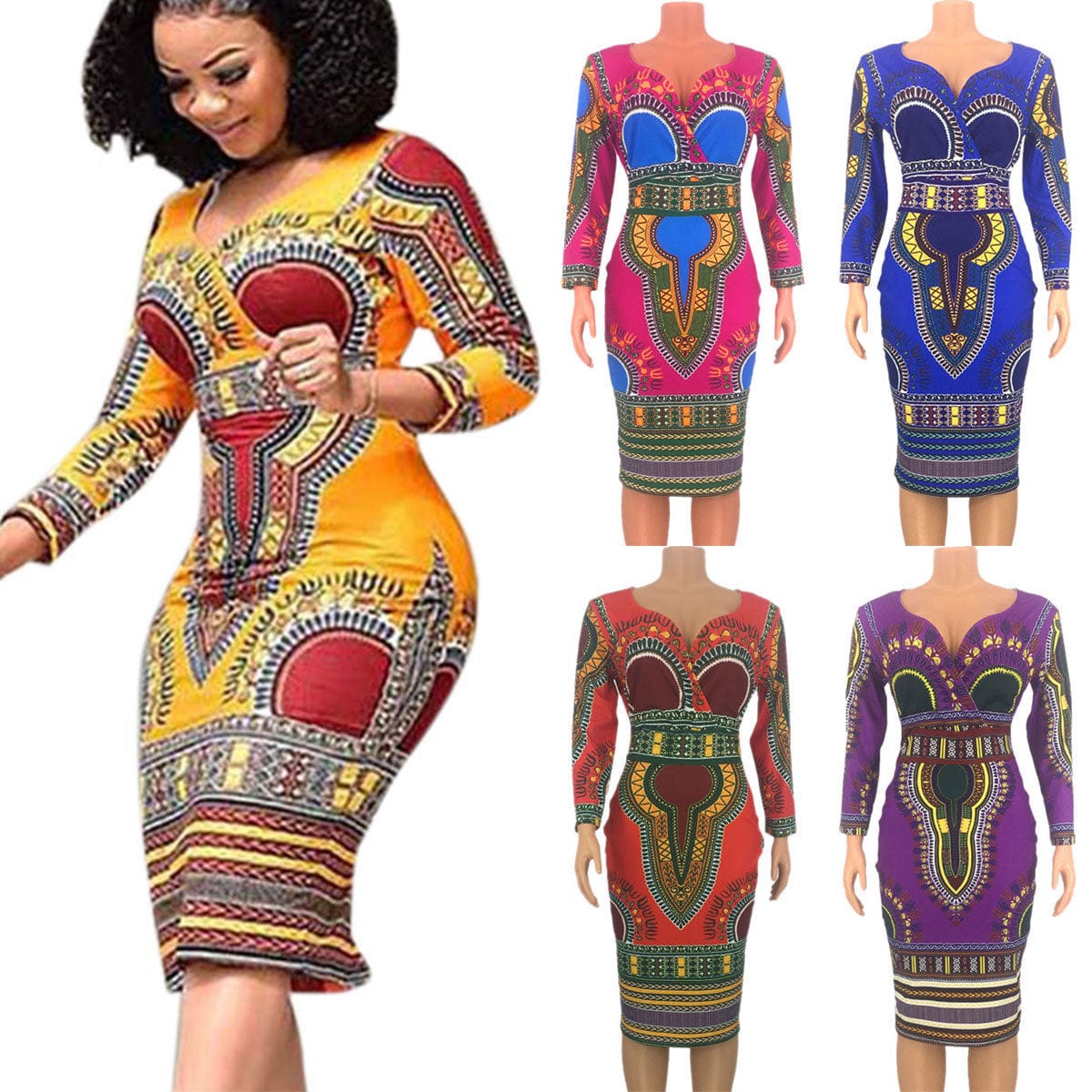 Boutique Women's Clothing Spring Summer Hot Sale Sexy Fashion Digital Print Dress