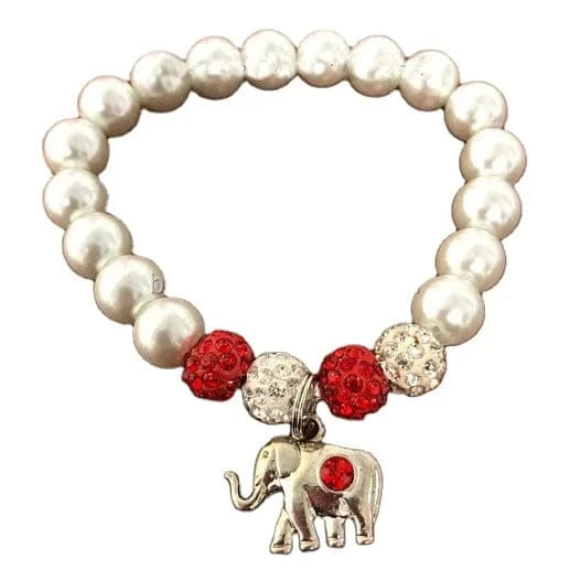 Bracelet / bracelet 10MM  Pearl Rhinestones Bead Elephant charm bracelet