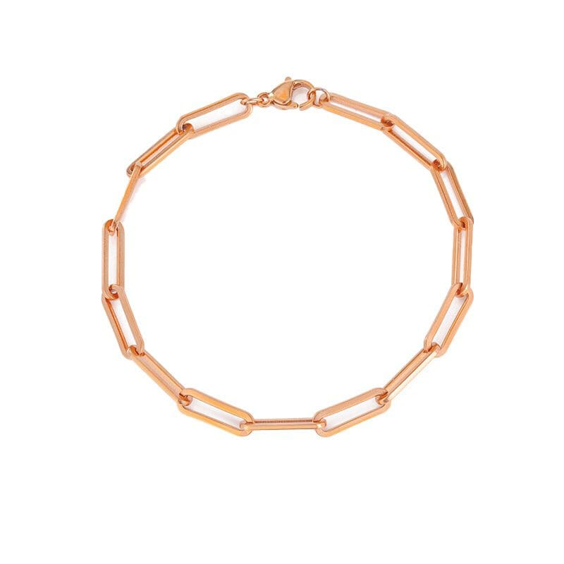 Bracelet / YS25112C0W0-Rose gold eManco Trendy stainless steel jewelry bracelet  cuban link gold chain bracelet women fashion