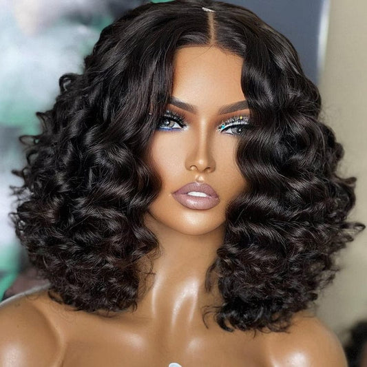Brazilian Virgin human hair 13x4 curly lace front wigs Peruvian loose Deep Curly Wave Human Hair Wig