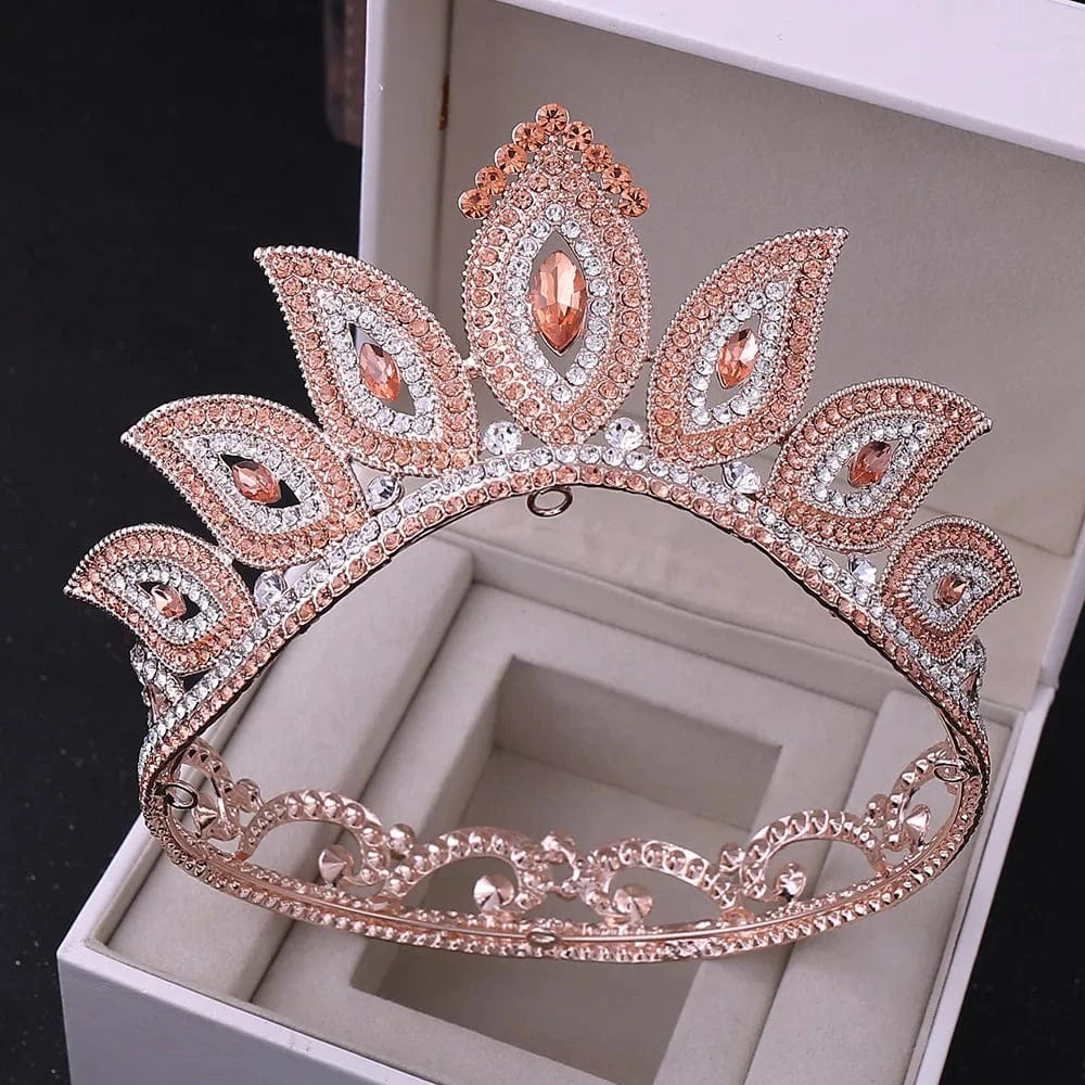 Bride Many colors Tiara Crystal Crown Rhinestone Beauty Elegant Bridal Baroque Tiara Pageant Crowns
