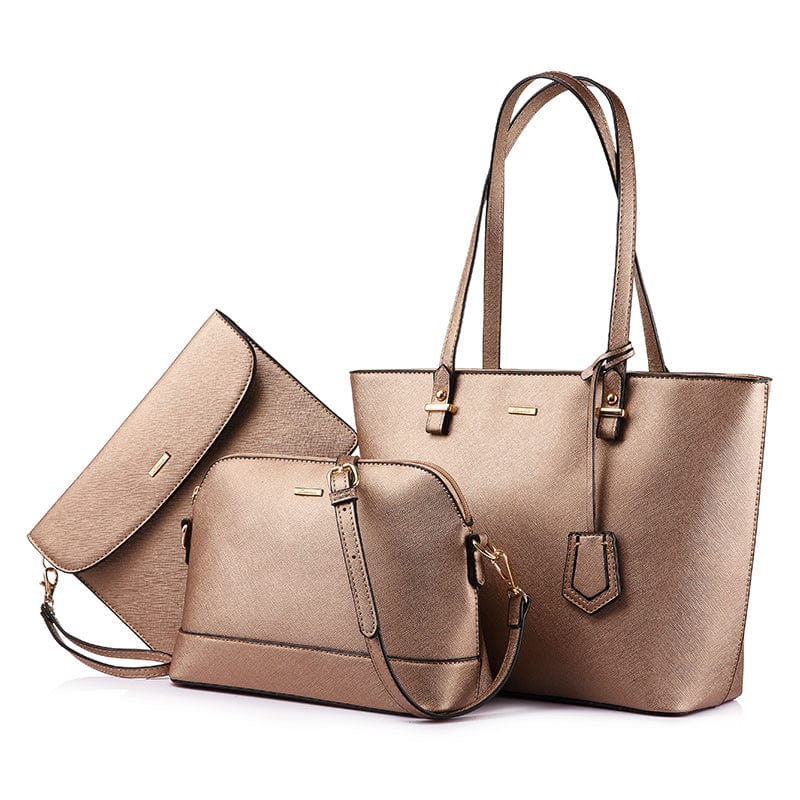 Bronze gold LOVEVOOK & REALER female large tote shoulder handbag laptop bags leather women briefcase.