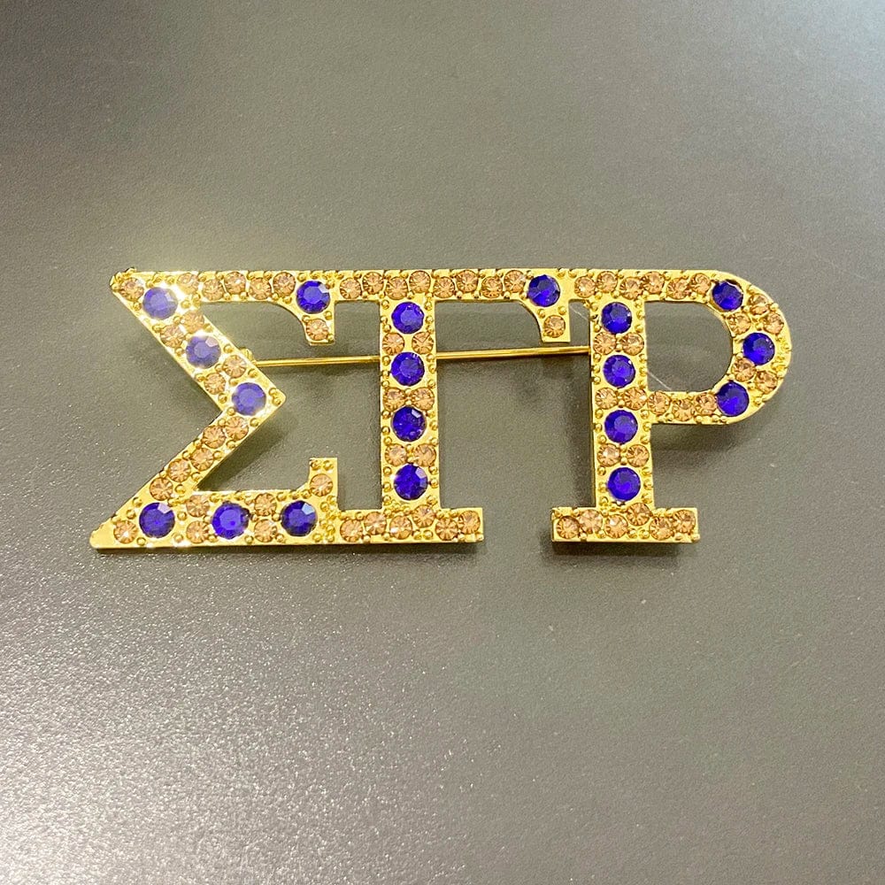 brooch pin / gold+rhinestone / as picture show Sigma Gamma Rho Letter Sorority Pearl Rhinestone Pearl Brooch Women Jewellery Pin Brooch Graduation Gift