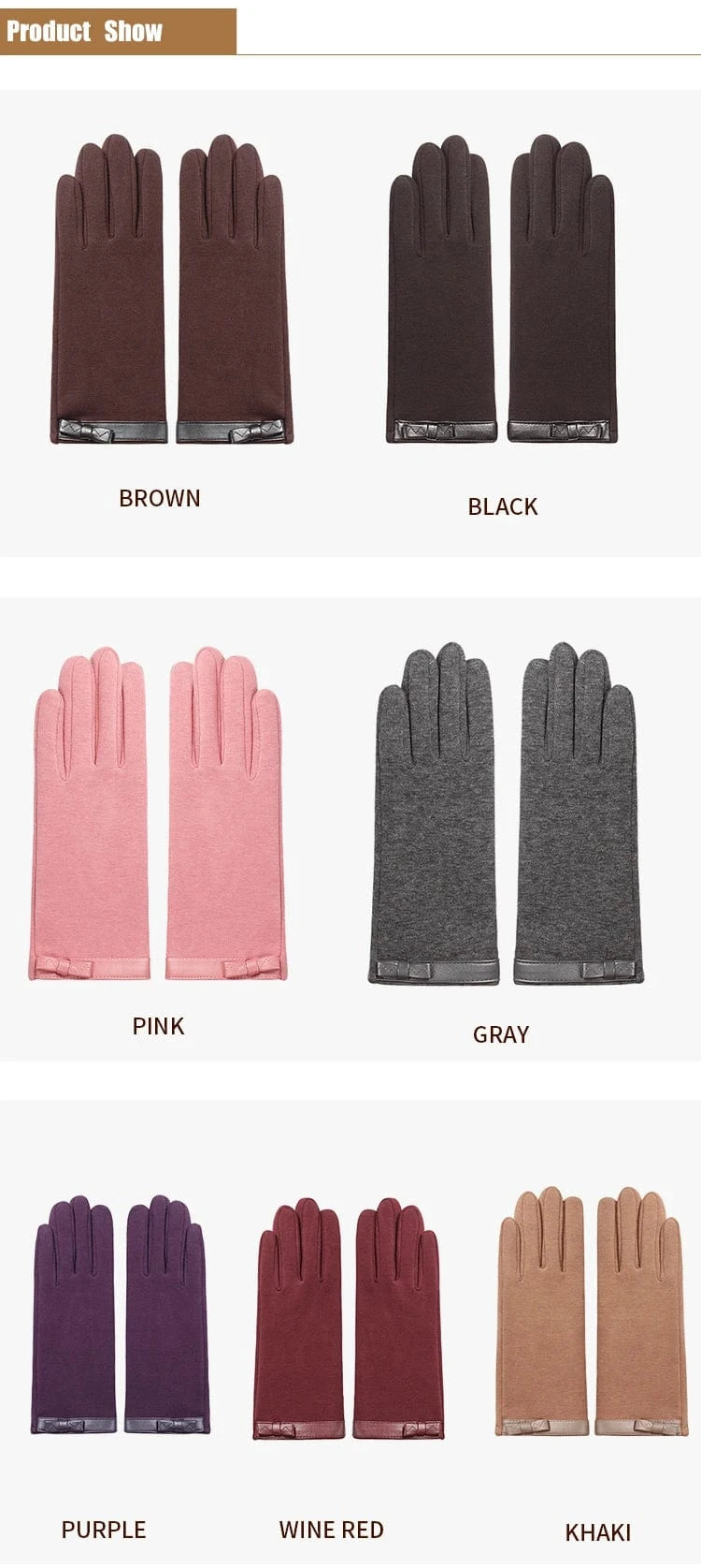 Brown Cheap invierno mujer fancy dresses for girls bike riding smartphone warm fashion glove