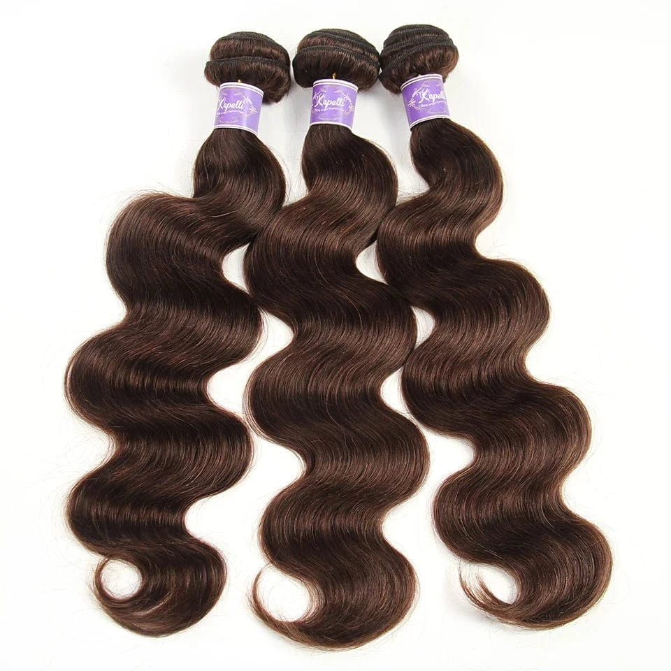 Brown color Brazilian Human Hair Weaving , original brazilian human hair Brown color Hair Bundles