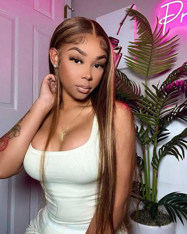 Brown Colored Transparent 13x4 Lace Front Wig