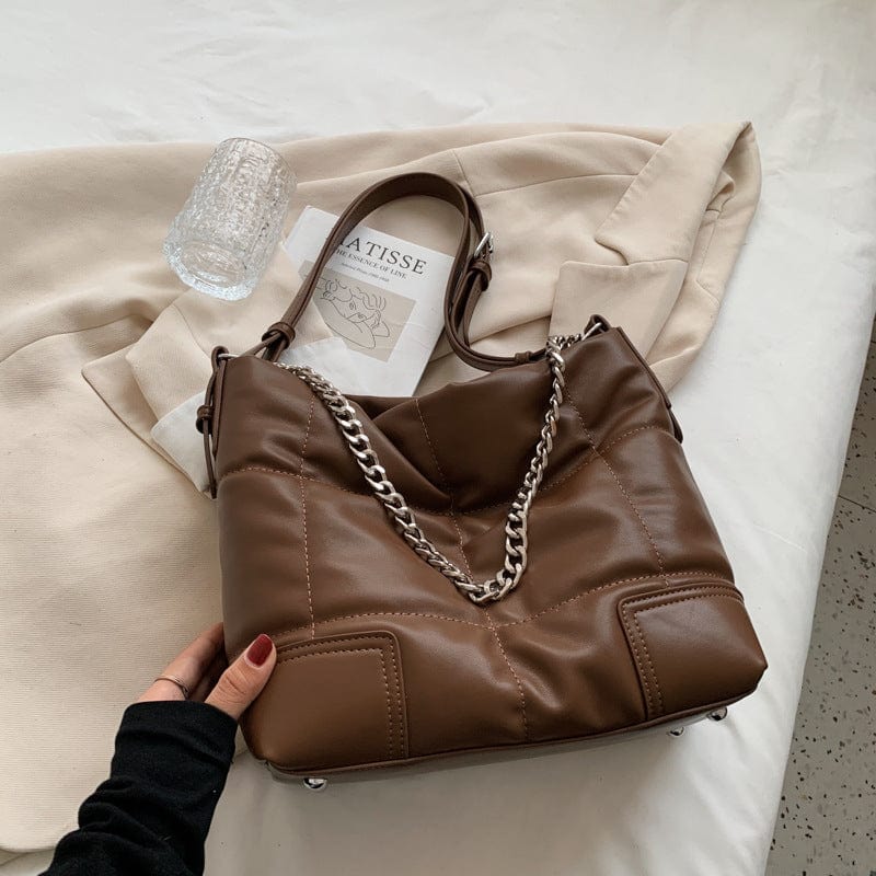 Brown Fashion Space Cotton Fall Winter Hand Bags Women Handbags Ladies Shoulder Luxury Large Women's Puffer Tote Bags