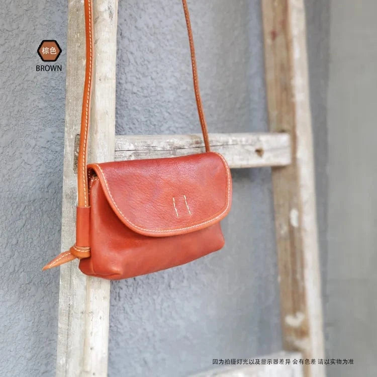 brown Hot Sale New Design   Custom Vintage Messenger Bag Genuine Leather Rectangular Messenger Bag For Women