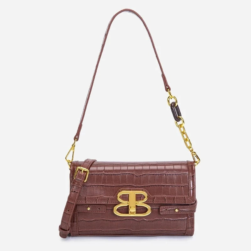 Burgundy Wholesale price punk handbag custom small crossbody bag pu leather crocodile new latetest handbags 2023