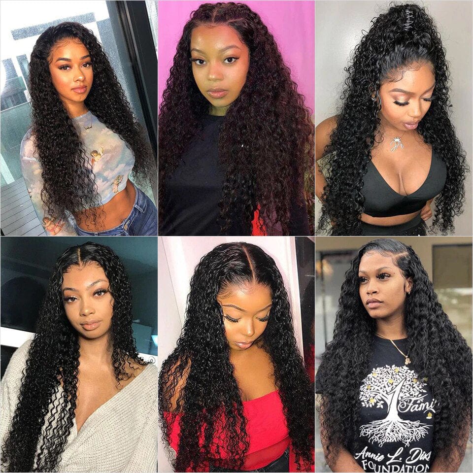 Burmese Raw Virgin Hair Jerry Curly Lace Front Wig Human Hair Deep Part Jerry Curl Weave Short Wig Kinky Curly Wig Lace Front