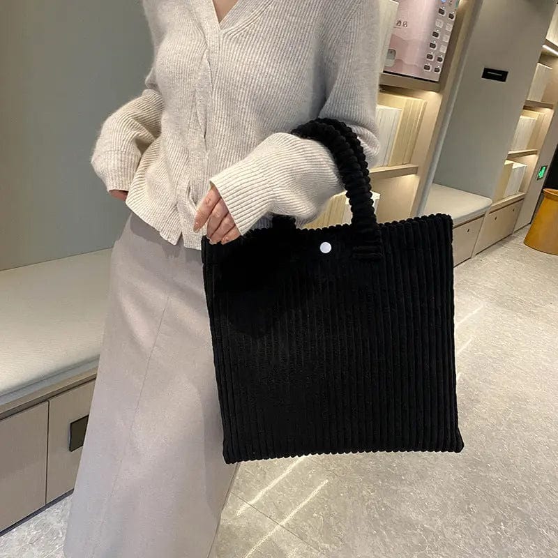 BUSY GIRL LKQ1001 New Design Large Capacity Corduroy Bag Women's Shoulder Bag Texture Portable Tote Bag