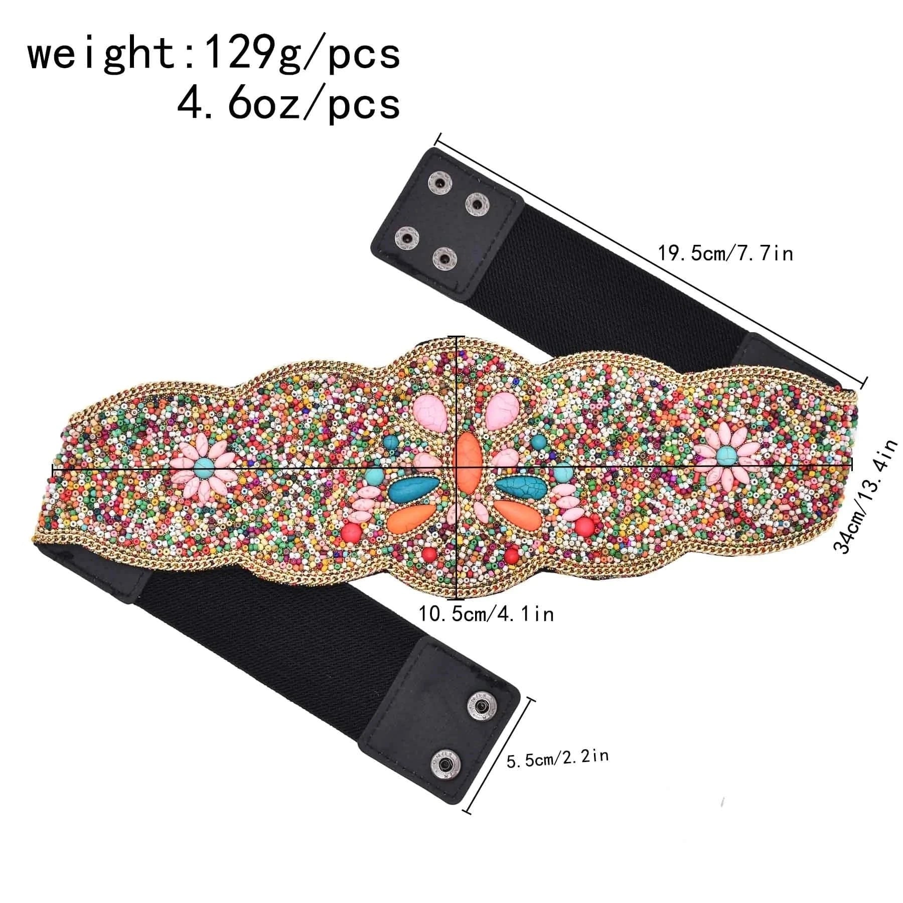 Butterfly Women Belt Ethnic Bead Statement Wide Elastic Turkish Charms Body Jewlery