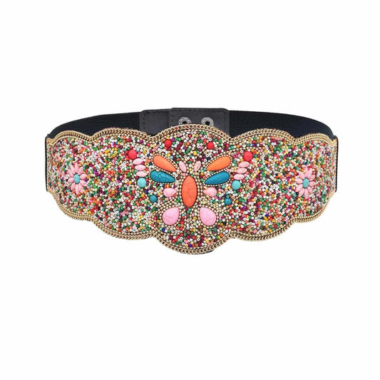 Butterfly Women Belt Ethnic Bead Statement Wide Elastic Turkish Charms Body Jewlery