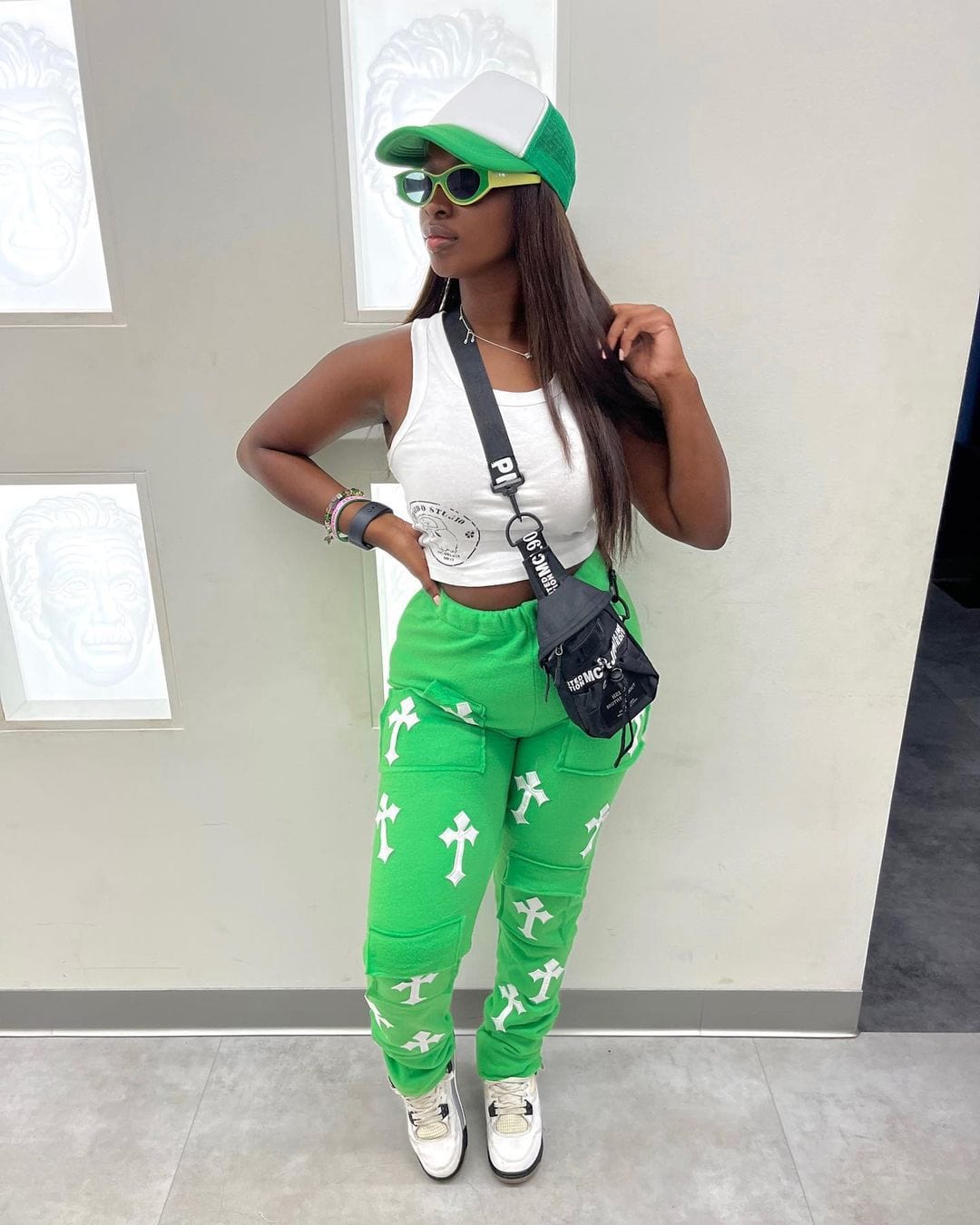 C0091 Spring 2023 New Cross Solid Pocket High Waist Work Casual Trousers for Women