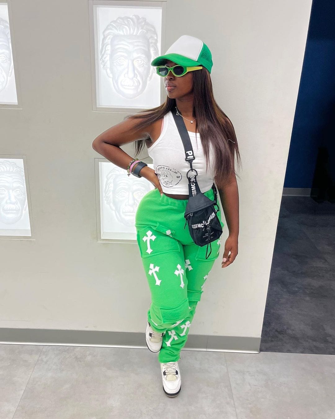 C0091 Spring 2023 New Cross Solid Pocket High Waist Work Casual Trousers for Women