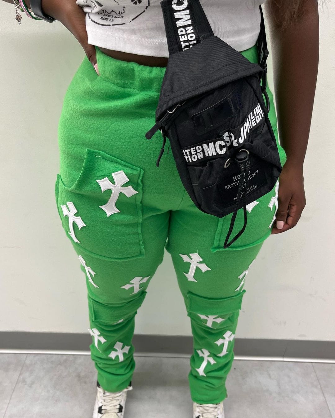 C0091 Spring 2023 New Cross Solid Pocket High Waist Work Casual Trousers for Women