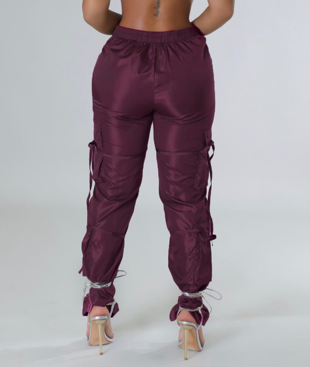 C0559 Solid zipper closure strap green casual working trousers women