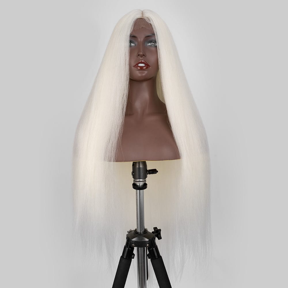 C1001 Super Long and Soft Silky Straight Ombre Heat Resistance Synthetic Lace Front Wig Blonde Synthetic Wig For Black Women