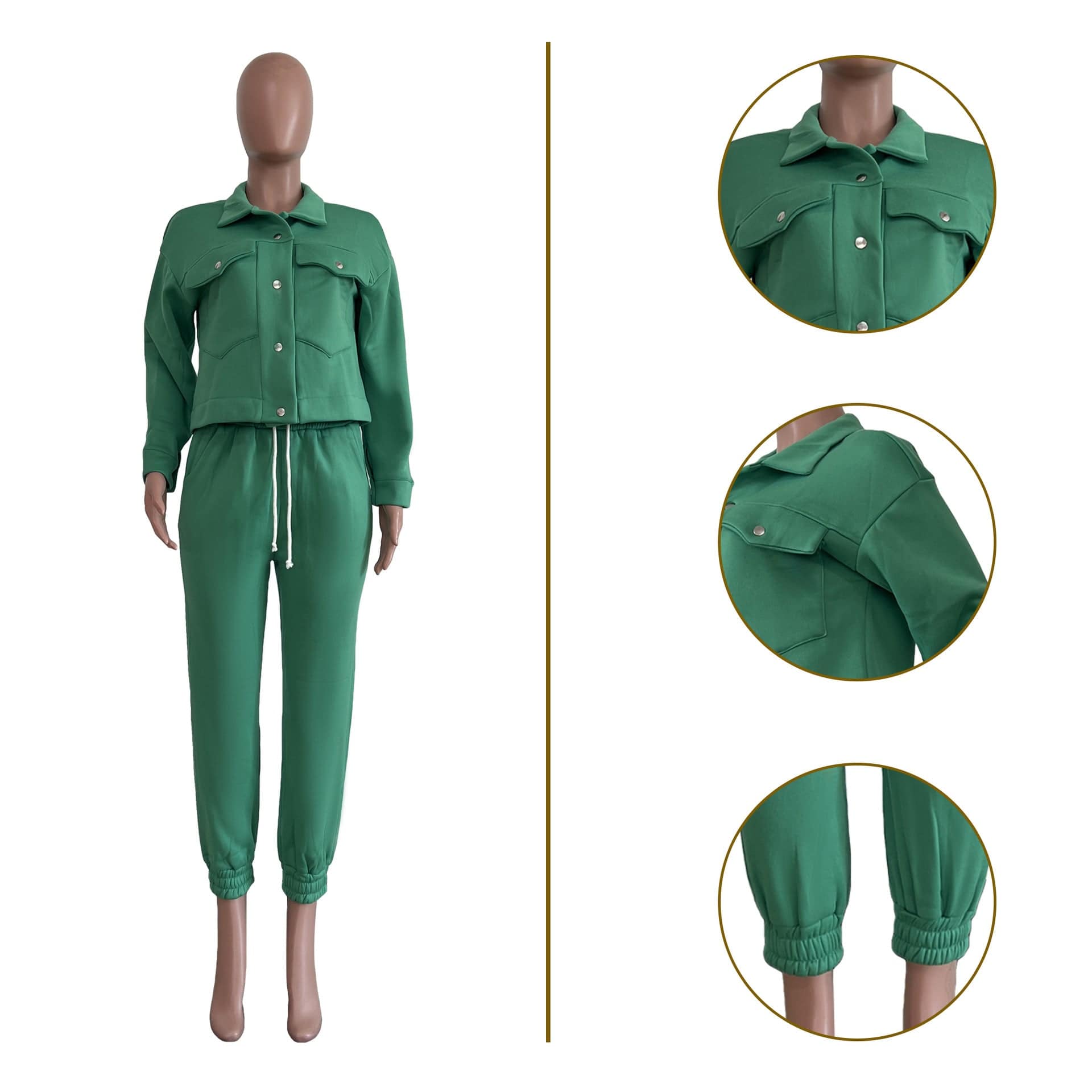 C1103TA85 New Design Casual Solid Color Autumn Two Piece Pants Set Women Sehe Fashion