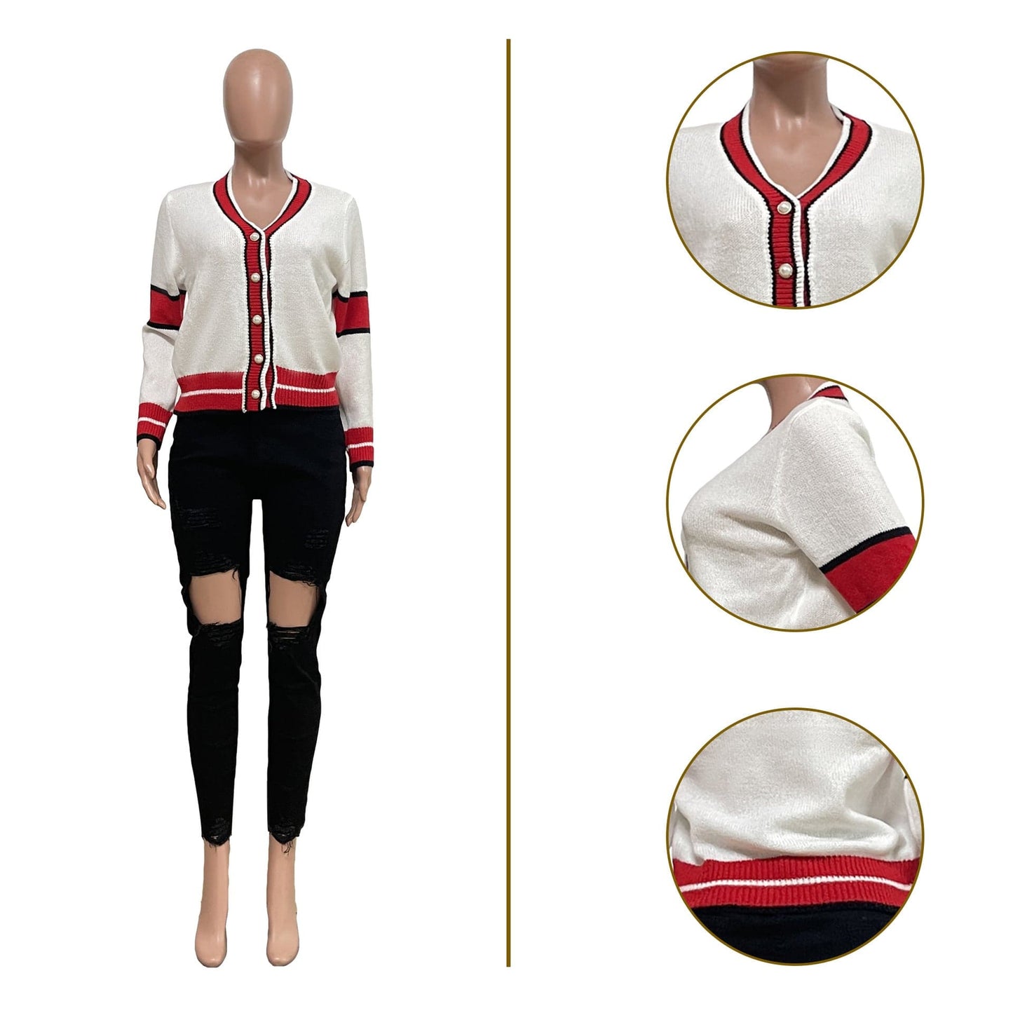 C1103TA93 New Arrival Contrast Color Casual Single Breasted Women Coats Sehe Fashion