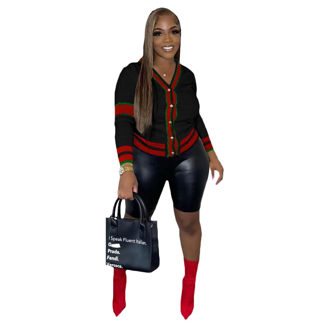 C1103TA93 New Arrival Contrast Color Casual Single Breasted Women Coats Sehe Fashion